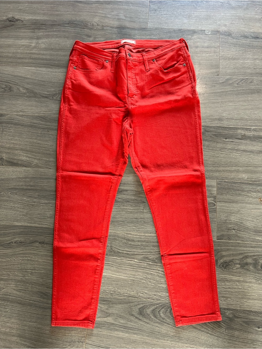 Madewell Bright Red Skinny Jeans